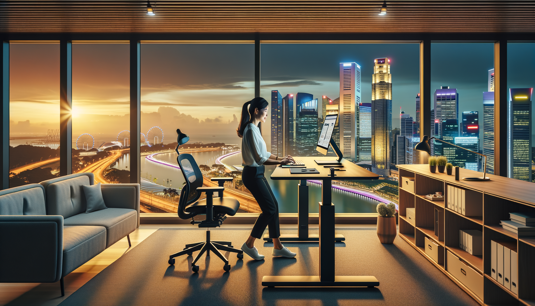 Standing desk Singapore CBD office